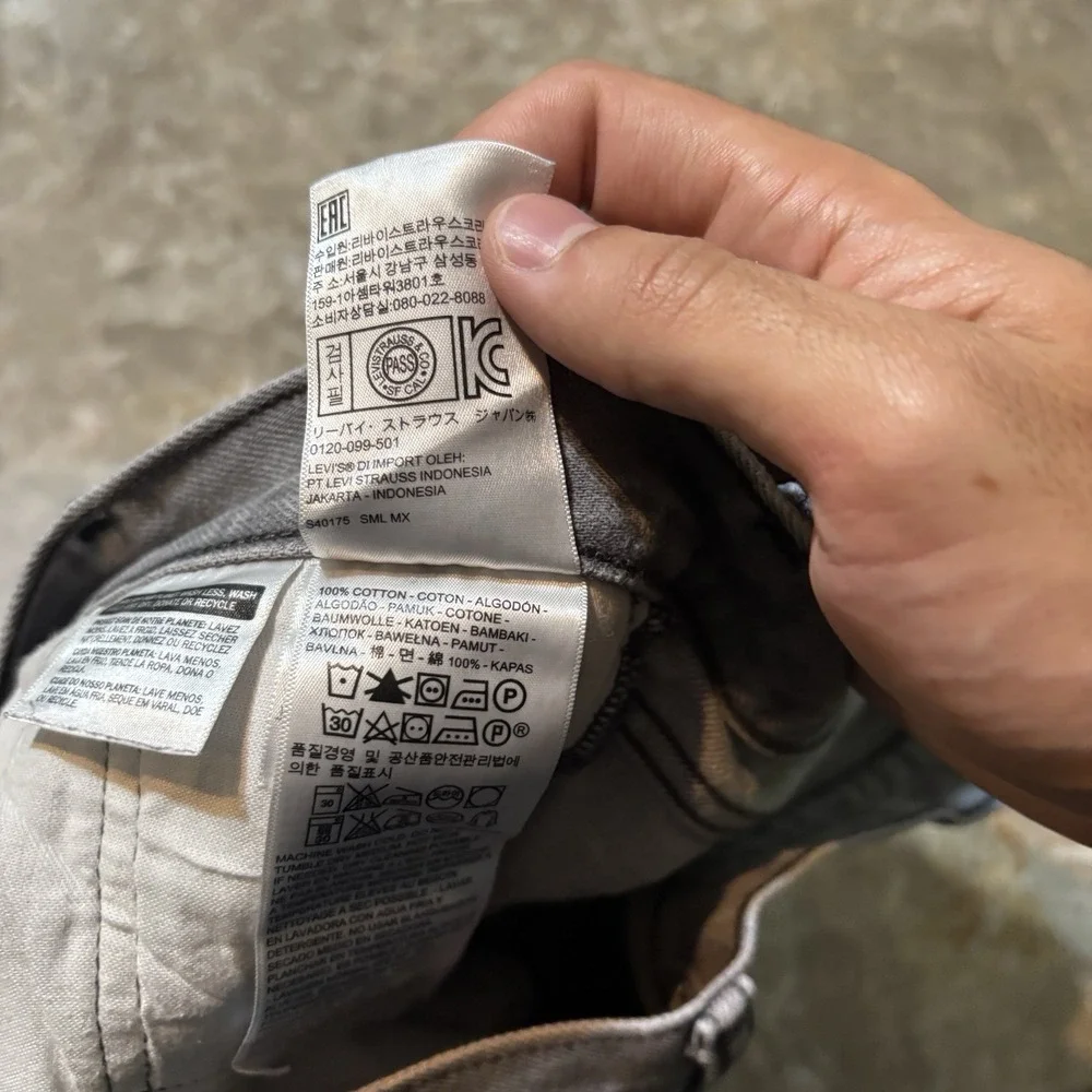 Levi's Jeans Mens 30x32 (Fits 32x31) Grey 501 Workwear Western Cotton Denim